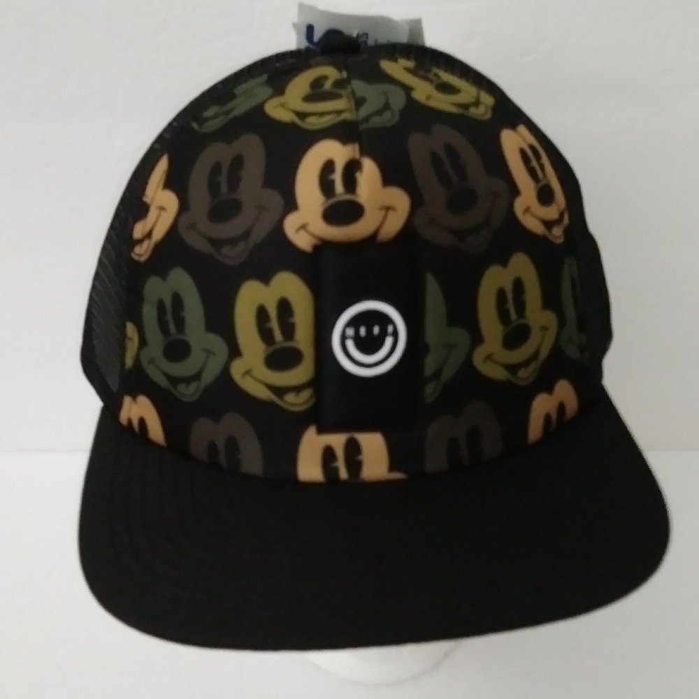 Disney Neff Black Brown Yellow Mickey Mouse Faces Hat